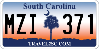 SC license plate MZI371