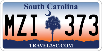 SC license plate MZI373