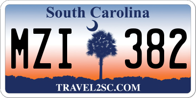 SC license plate MZI382
