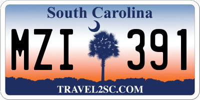 SC license plate MZI391