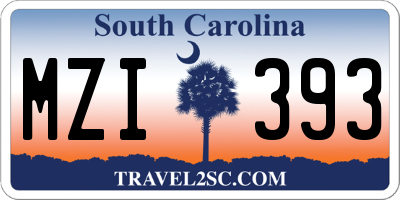 SC license plate MZI393