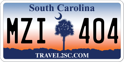 SC license plate MZI404