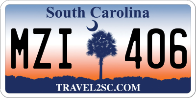 SC license plate MZI406