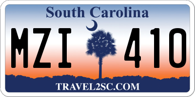 SC license plate MZI410