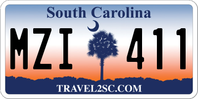 SC license plate MZI411