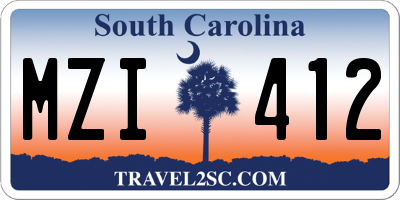 SC license plate MZI412