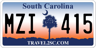 SC license plate MZI415