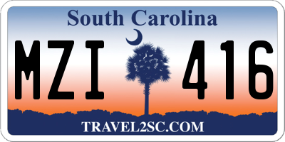 SC license plate MZI416