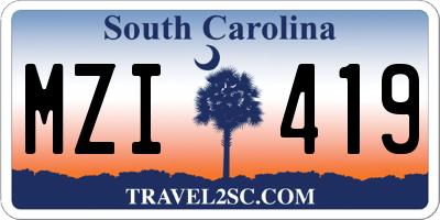 SC license plate MZI419