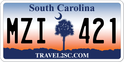 SC license plate MZI421