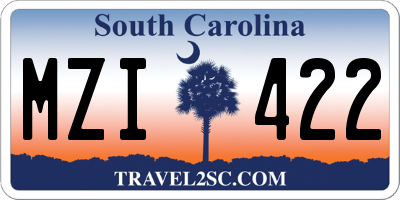 SC license plate MZI422