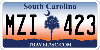 SC license plate MZI423