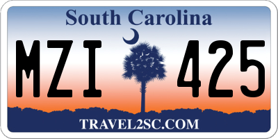 SC license plate MZI425