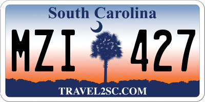 SC license plate MZI427