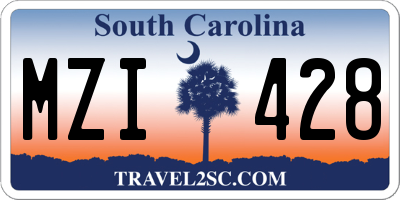 SC license plate MZI428