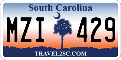SC license plate MZI429