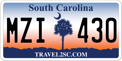 SC license plate MZI430