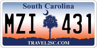 SC license plate MZI431
