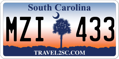SC license plate MZI433