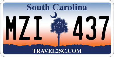 SC license plate MZI437