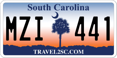 SC license plate MZI441