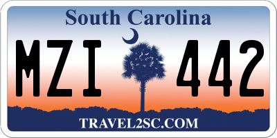 SC license plate MZI442