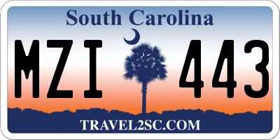 SC license plate MZI443