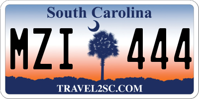 SC license plate MZI444