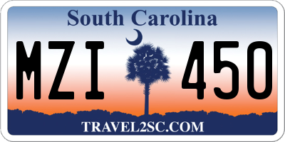 SC license plate MZI450