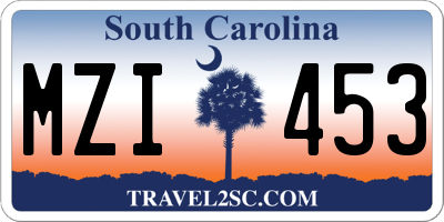 SC license plate MZI453