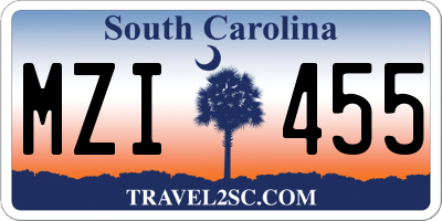 SC license plate MZI455