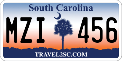SC license plate MZI456