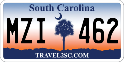 SC license plate MZI462