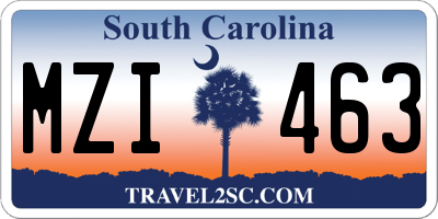 SC license plate MZI463