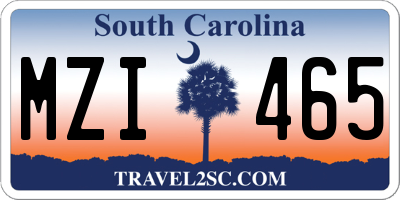 SC license plate MZI465