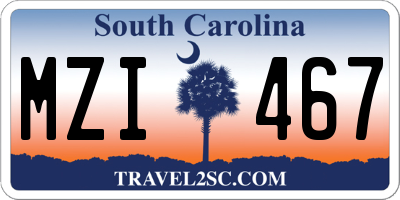 SC license plate MZI467