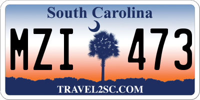 SC license plate MZI473