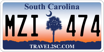 SC license plate MZI474
