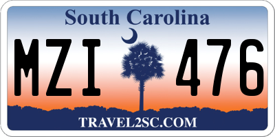 SC license plate MZI476