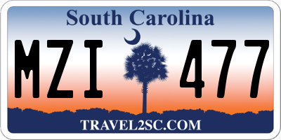SC license plate MZI477