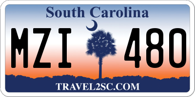 SC license plate MZI480