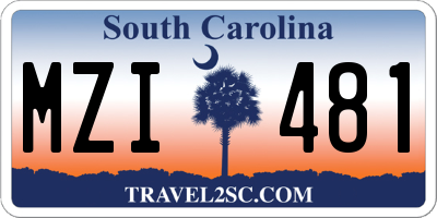SC license plate MZI481