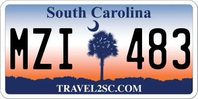 SC license plate MZI483