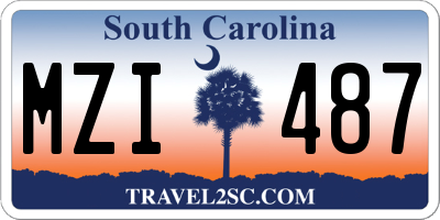 SC license plate MZI487