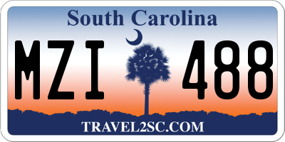 SC license plate MZI488