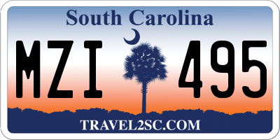 SC license plate MZI495