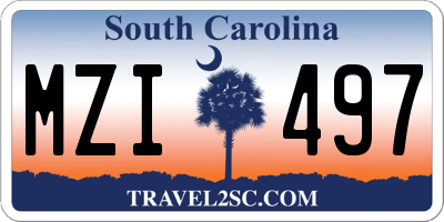 SC license plate MZI497
