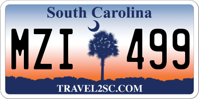 SC license plate MZI499