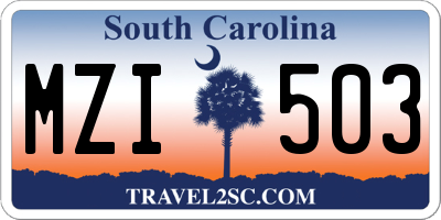 SC license plate MZI503