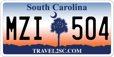 SC license plate MZI504